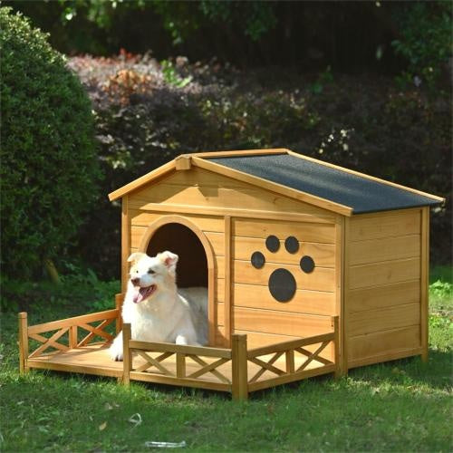 Wooden Pet House with Porch – Indoor/Outdoor Use