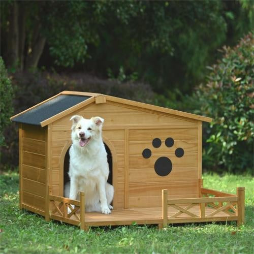 Wooden Pet House with Porch – Indoor/Outdoor Use