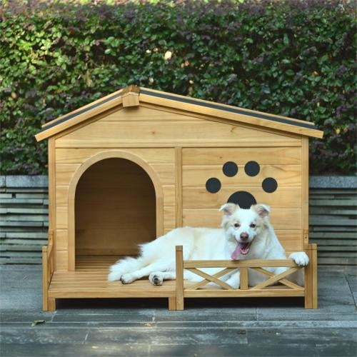 Wooden Pet House with Porch – Indoor/Outdoor Use