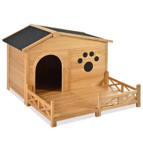 Wooden Pet House with Porch – Indoor/Outdoor Use