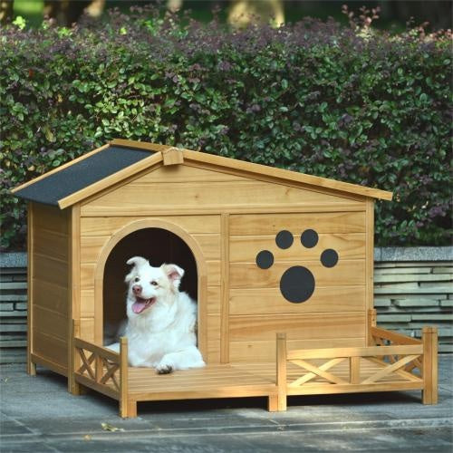 Wooden Pet House with Porch – Indoor/Outdoor Use