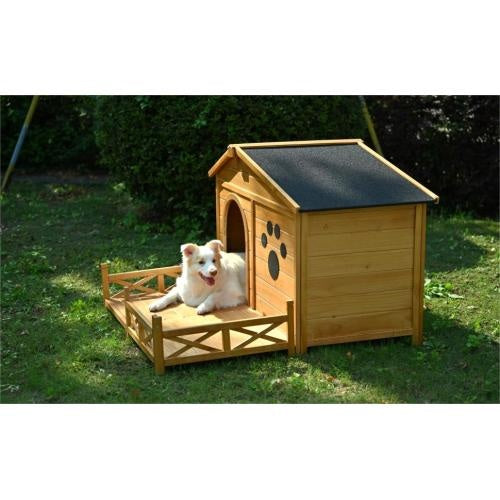Wooden Pet House with Porch – Indoor/Outdoor Use