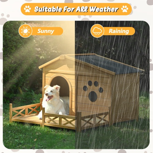 Wooden Pet House with Porch – Indoor/Outdoor Use
